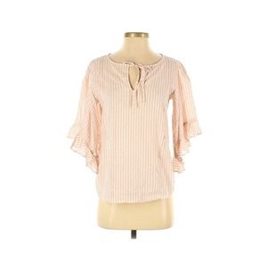 LC Lauren Conrad Beachy Striped Ruffle Blouse XS